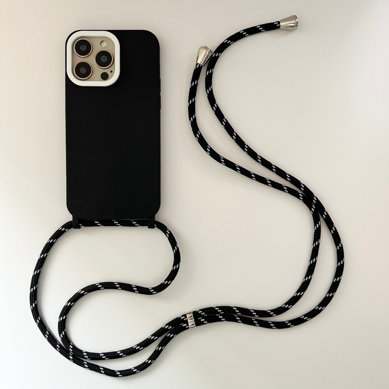 BLACK & WHITE CROSSBODY IPHONE CASE