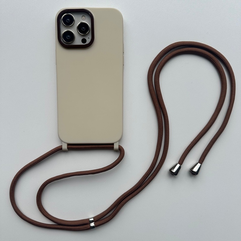 BROWN & BEIGE CROSSBODY IPHONE CASE