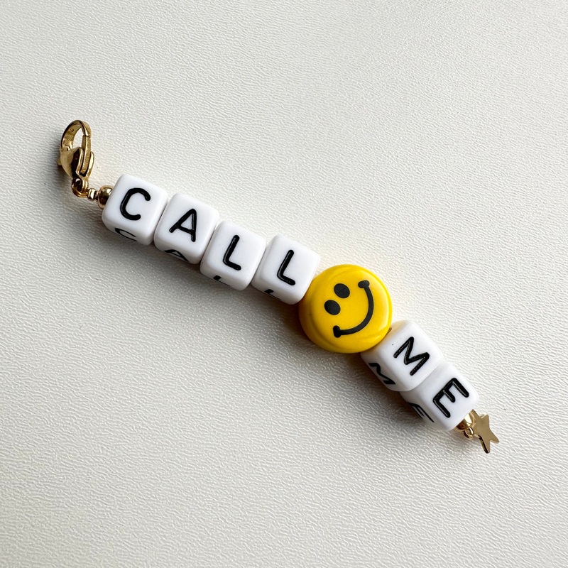CALL ME BEADED CHARM FOR  PHONE CHAIN