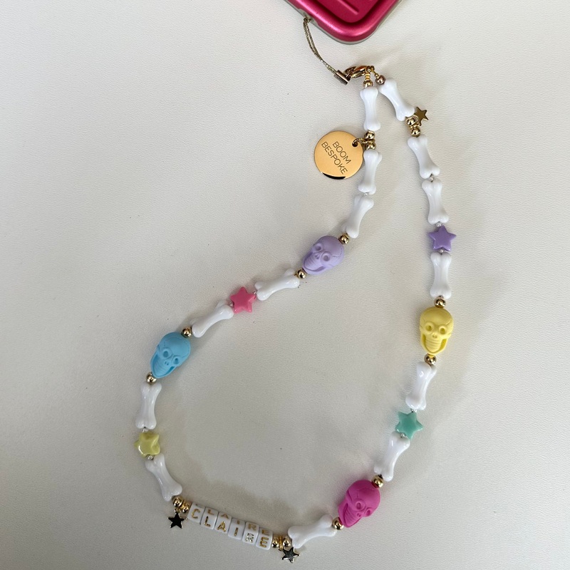 CANDY SKULL & BONES  PHONE BEADS