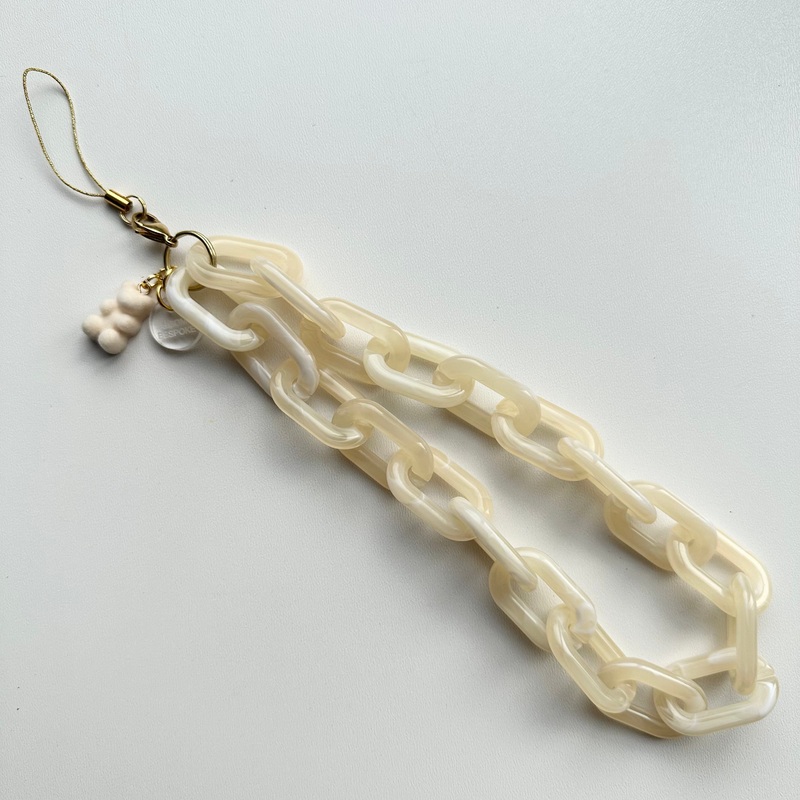 WHITE CHOC  PHONE CHAIN CHARM