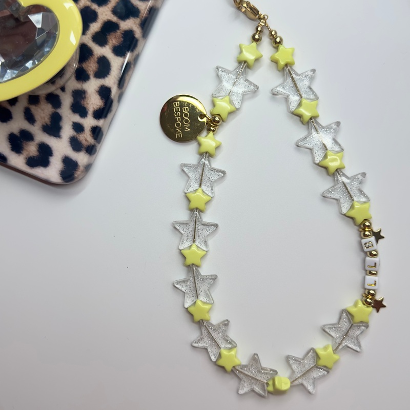 YOU STAR YELLOW  PHONE BEADS