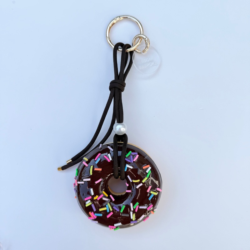BROWN SPRINKLES LARGE SONUT BAG CHARM / KEYRING BY BOOMBESPOKE