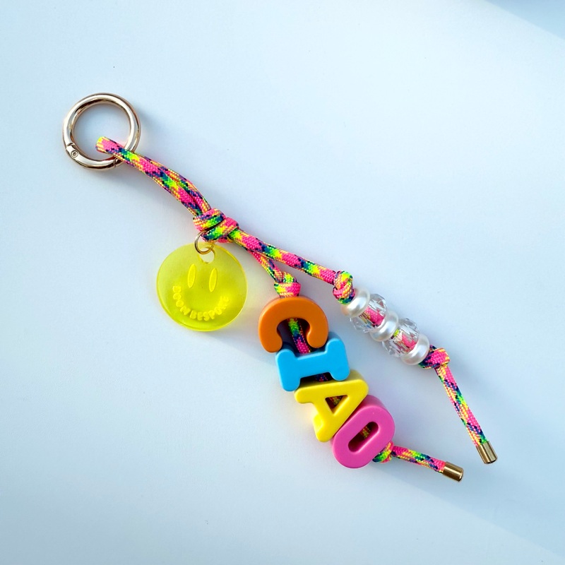 CIAO BRIGHT CORD CRYSTAL BEADED BAG CHARM / KEYRING BY BOOMBESPOKE