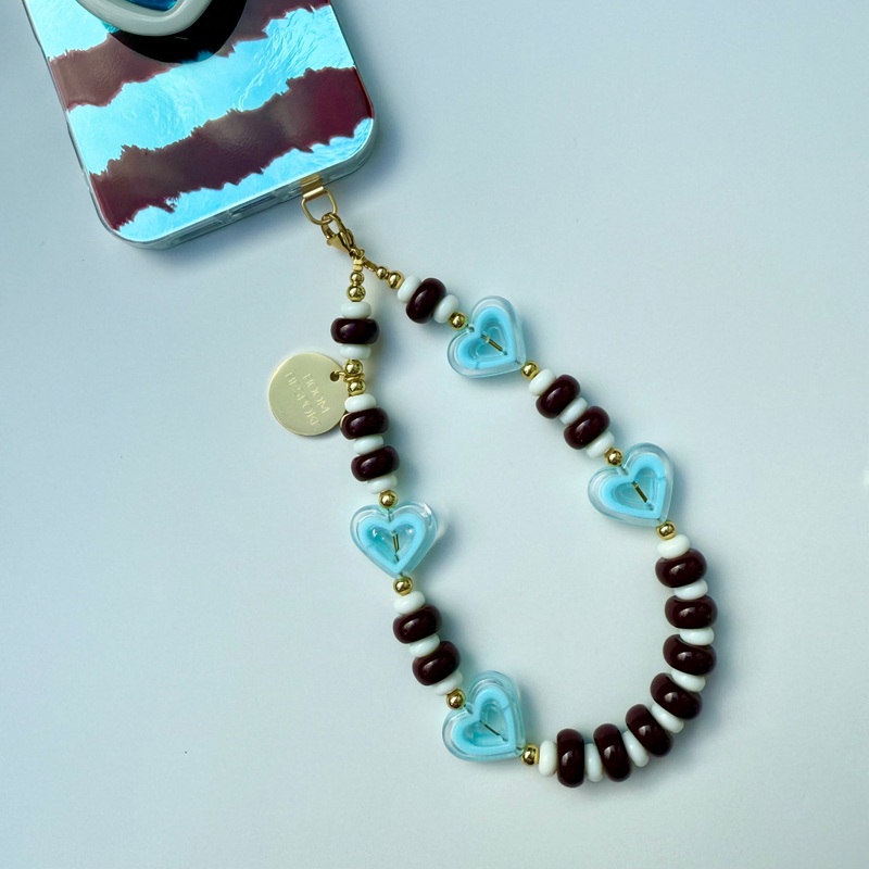 CREAM BURGUNDY BREEZE  PHONE BEADS