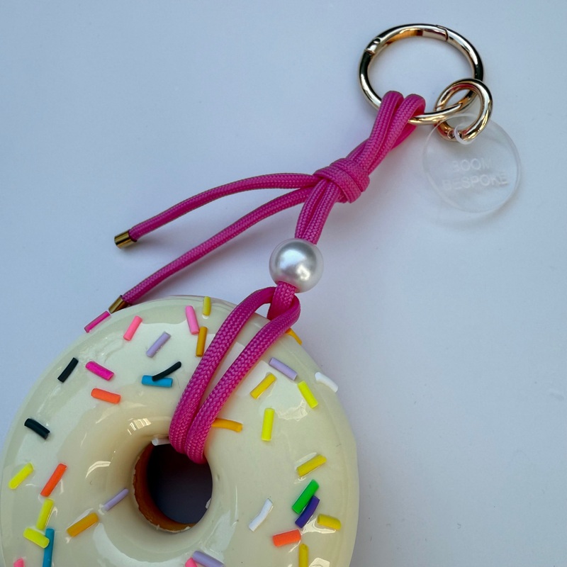 CREAM SPRINKLES LARGE SONUT BAG CHARM / KEYRING BY BOOMBESPOKE