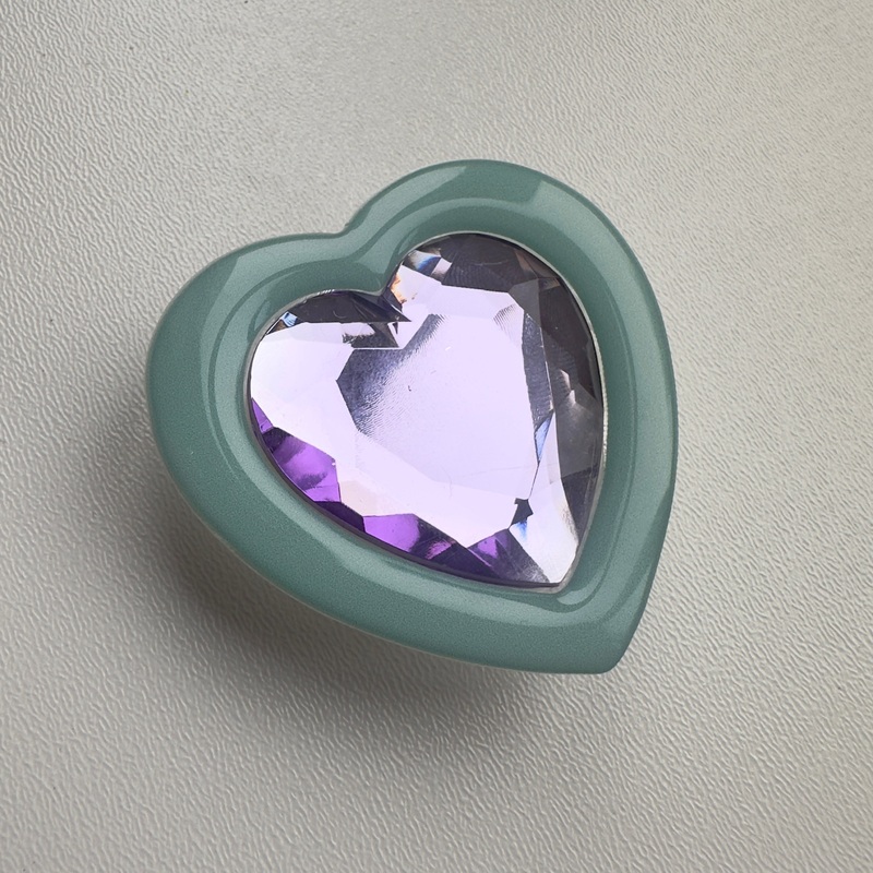 TEAL & LILAC CRYSTAL HEART PHONE STICKER