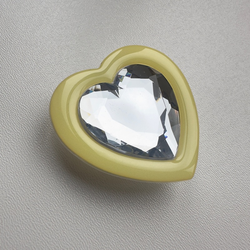 YELLOW CRYSTAL HEART PHONE STICKER