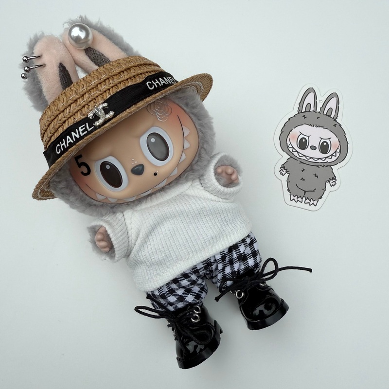 BLACK & WHITE HAT SESAME BEAN  LABUBU