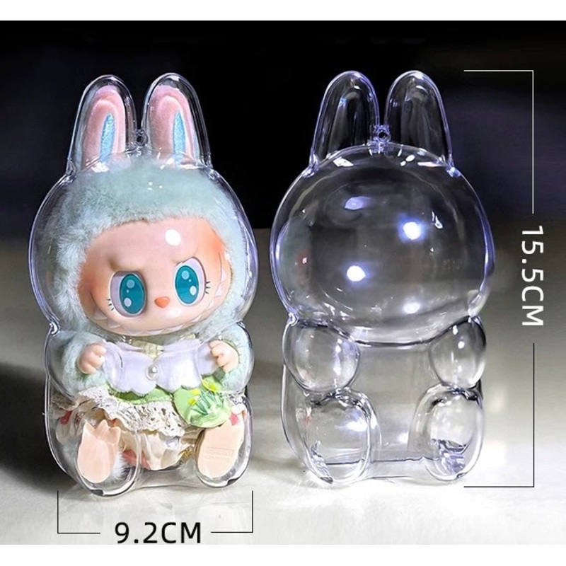 Clear protective case for Labubu The Monsters Have a Seat Vinyl Plush Pendant