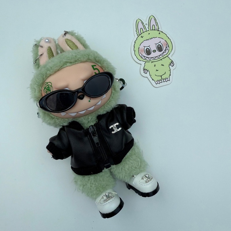 LEATHER JACKET GREEN GRAPE   LABUBU