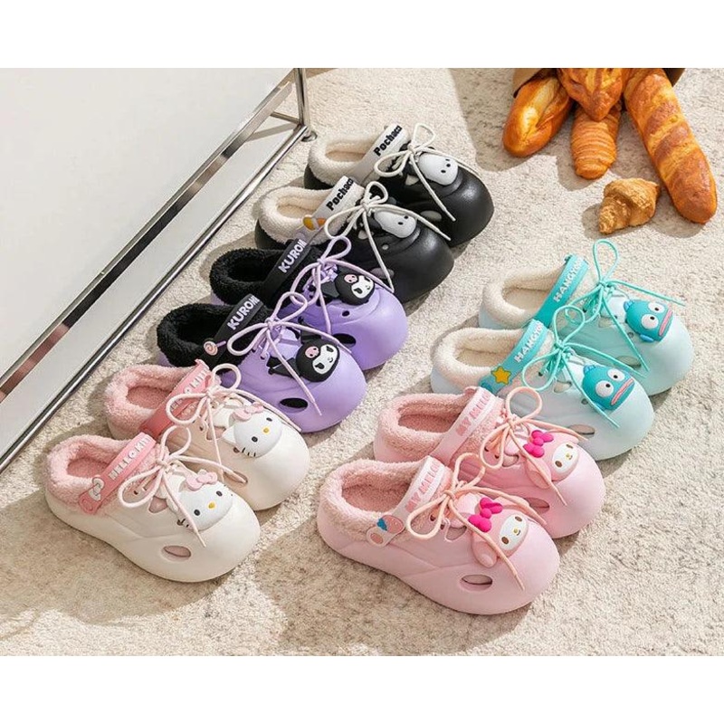 Sanrio Fleece Bow Clogs