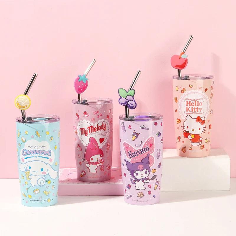Sanrio Stainless Steel Tumblers  with Lid and Straw