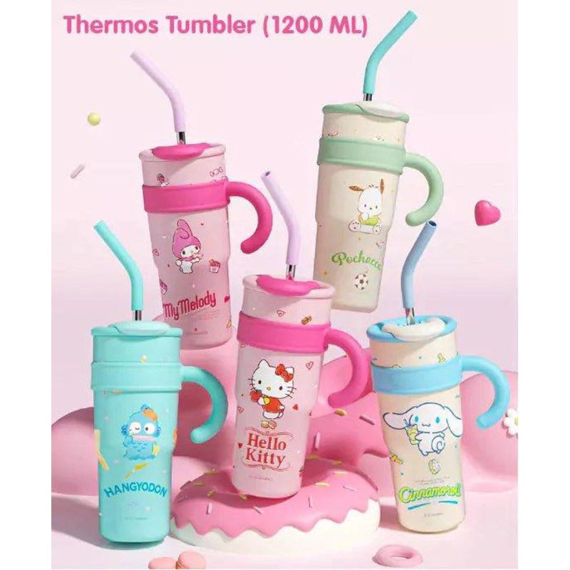 Sanrio Straw Stainless Steel Thermos Tumbler