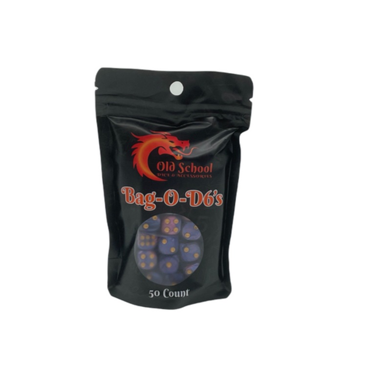 Bag O’ D6’s 12mm 50ct – Vorpal Lavender & Blue