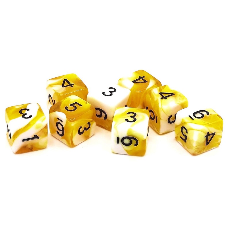 D6 Dice Set: Vorpal – Yellow & White w/ Black