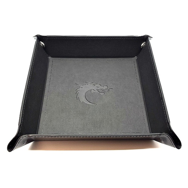 Dice Rolling Tray: Square – Black w/ Black Back