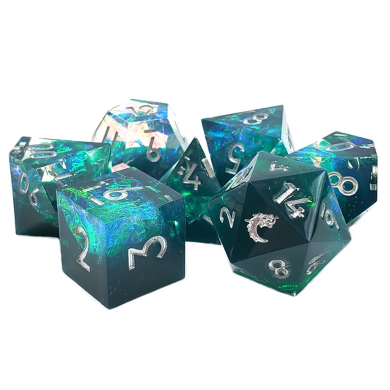 Sharp Edged Dice – Emerald Forest