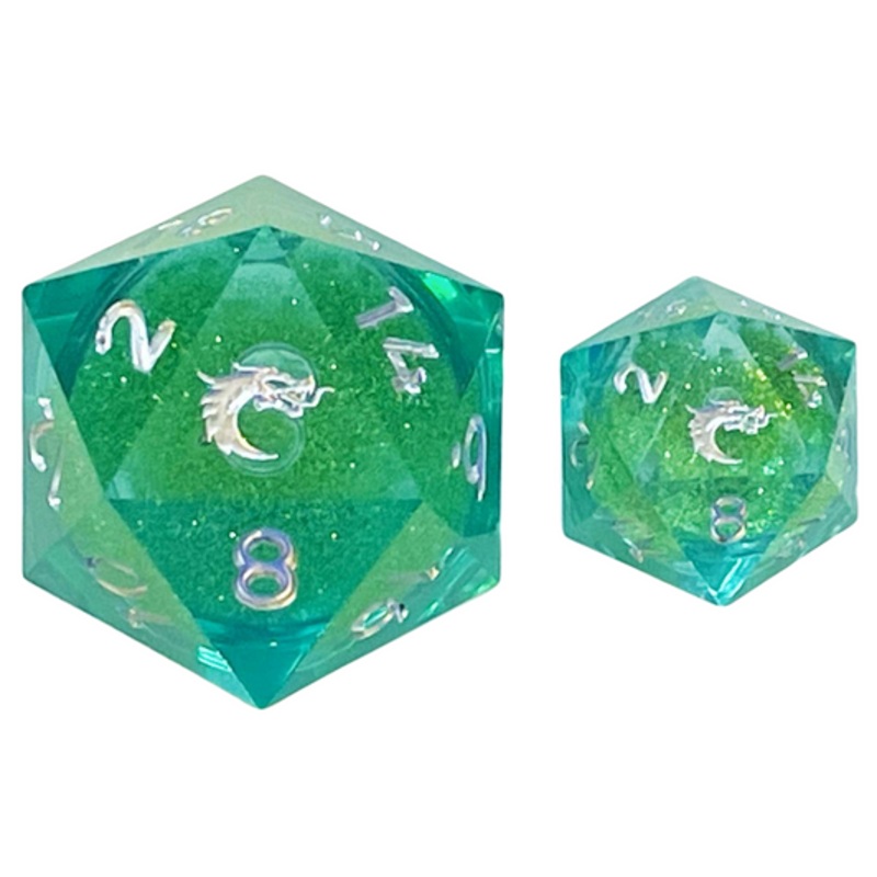 Sharp Edged Liquid Infused 35mm D20 – Emerald Fury