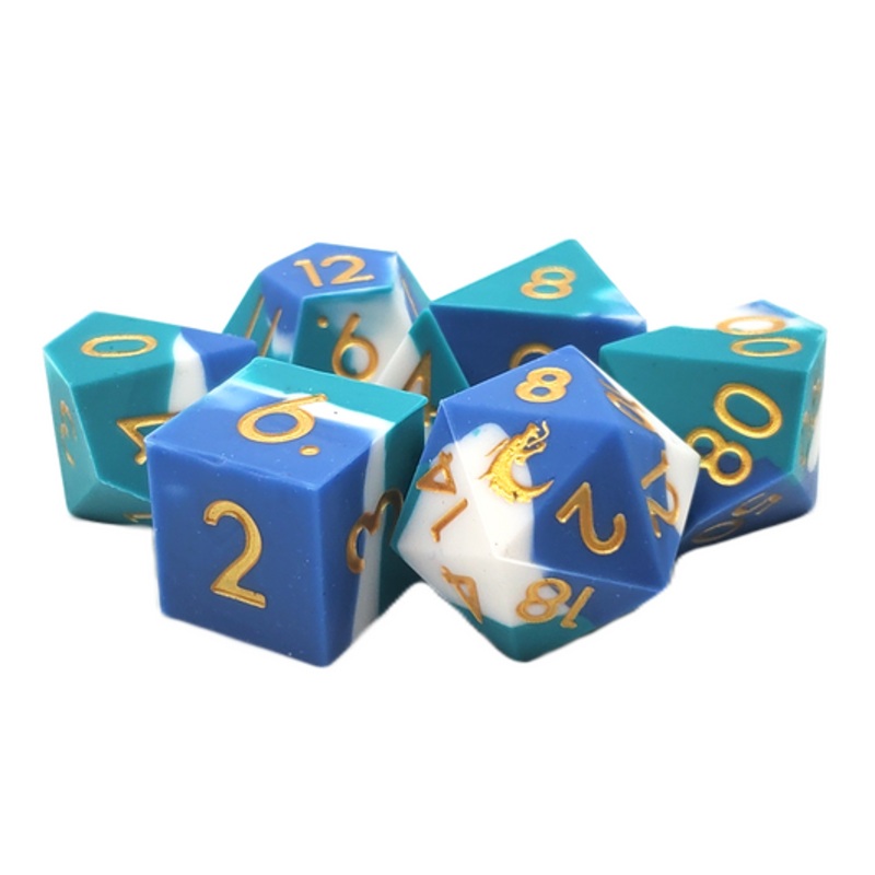 Silicone 7-Piece Set – Blue, White & Teal