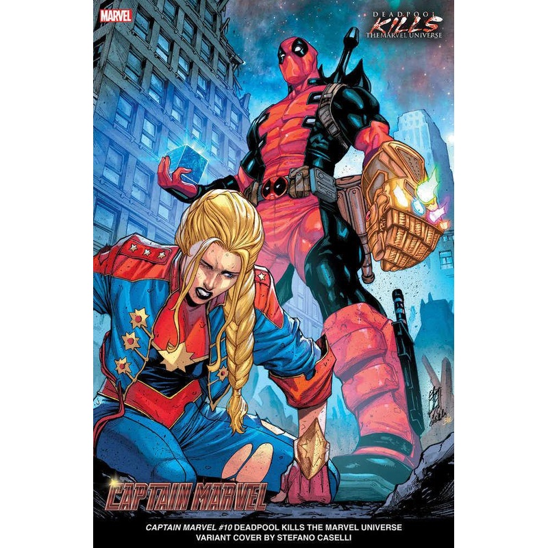 Captain Marvel #10 Stefano Caselli Deadpool Kills The Marvel Universe Variant