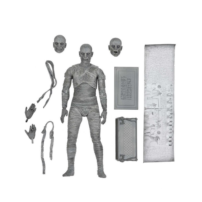 Universal Monsters Mummy 7in Ultimate Action Figure Black & White Version