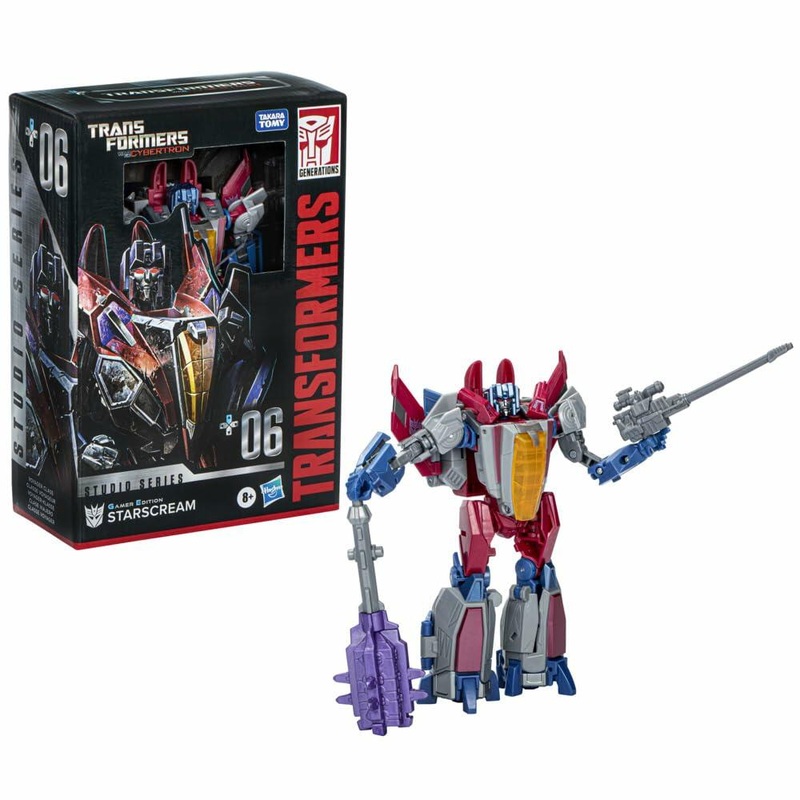 Transformers Toys Studio Series Voyager War for Cybertron 06 Gamer Edition Starscream, 6.5-inch Converting Action Figure