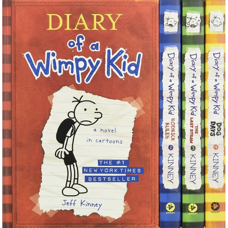 Diary of a Wimpy Kid Box of Books 1-4 Hardcover Gift Set: Diary of a Wimpy Kid, Rodrick Rules, The Last Straw, Dog Days