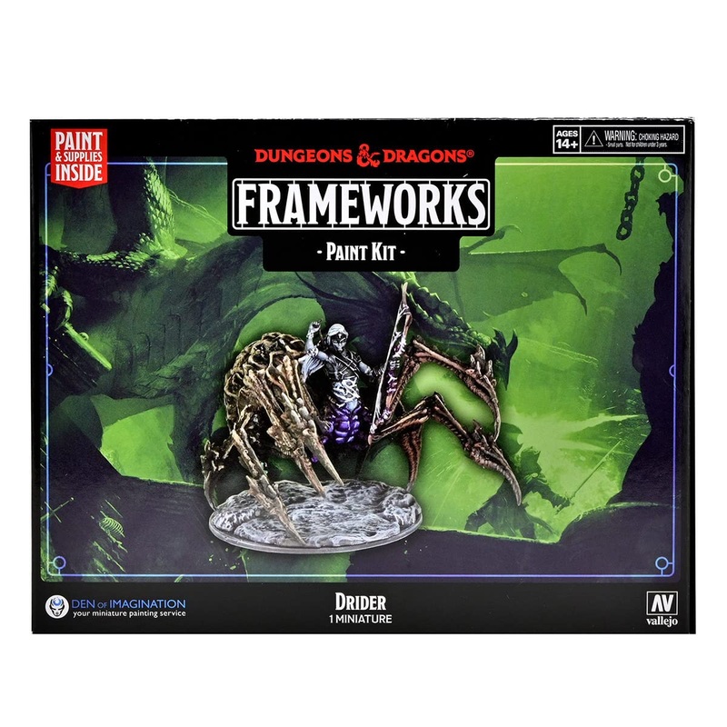 WizKids D&D Frameworks: DRIDER Paint Kit – All-in-One Kit. Unpainted Drider Figure, Paints, and Brushes. Dungeons & Dragons, 1 Count (Pack of 1)