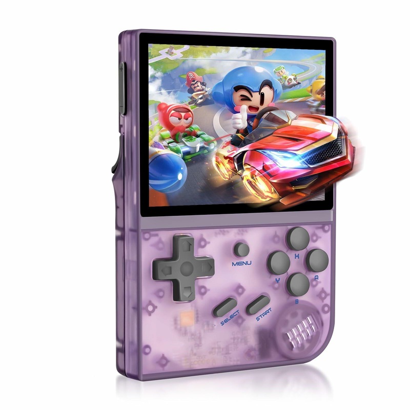 Anbernic RG35XX Handheld Retro Game Console – Transparent Purple